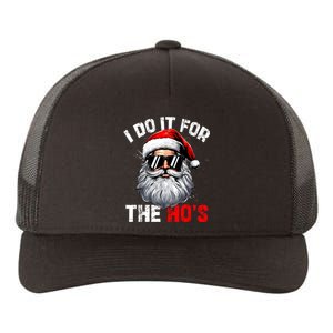 I Do It For The Hos Funny Inappropriate Christmas Santa Face Yupoong Adult 5-Panel Trucker Hat