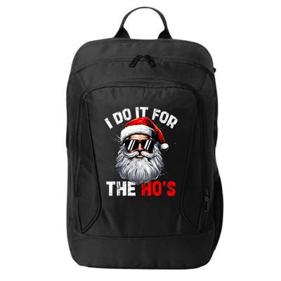 I Do It For The Hos Funny Inappropriate Christmas Santa Face City Backpack