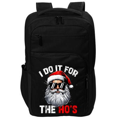 I Do It For The Hos Funny Inappropriate Christmas Santa Face Impact Tech Backpack