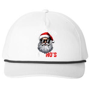 I Do It For The Hos Funny Inappropriate Christmas Santa Face Snapback Five-Panel Rope Hat