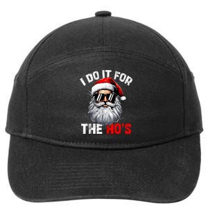 I Do It For The Hos Funny Inappropriate Christmas Santa Face 7-Panel Snapback Hat