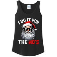 I Do It For The Hos Funny Inappropriate Christmas Santa Face Ladies Essential Tank