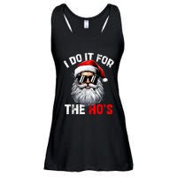 I Do It For The Hos Funny Inappropriate Christmas Santa Face Ladies Essential Flowy Tank