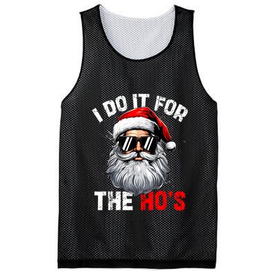 I Do It For The Hos Funny Inappropriate Christmas Santa Face Mesh Reversible Basketball Jersey Tank
