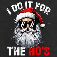 I Do It For The Hos Funny Inappropriate Christmas Santa Face Trucker Hat