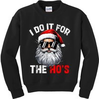 I Do It For The Hos Funny Inappropriate Christmas Santa Face Kids Sweatshirt