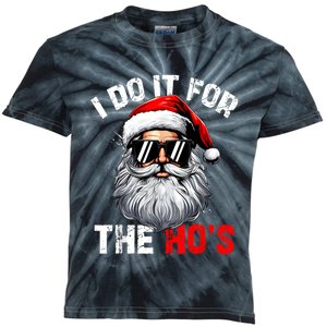 I Do It For The Hos Funny Inappropriate Christmas Santa Face Kids Tie-Dye T-Shirt