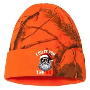 I Do It For The Hos Funny Inappropriate Christmas Santa Face Kati Licensed 12" Camo Beanie