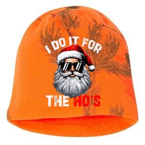 I Do It For The Hos Funny Inappropriate Christmas Santa Face Kati - Camo Knit Beanie