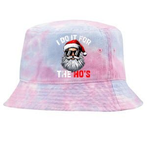 I Do It For The Hos Funny Inappropriate Christmas Santa Face Tie-Dyed Bucket Hat