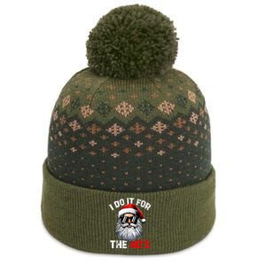 I Do It For The Hos Funny Inappropriate Christmas Santa Face The Baniff Cuffed Pom Beanie