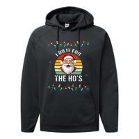 I Do It For The Hos Funny Inappropriate Christmas Santa Face Performance Fleece Hoodie