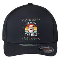 I Do It For The Hos Funny Inappropriate Christmas Santa Face Flexfit Unipanel Trucker Cap