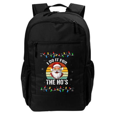 I Do It For The Hos Funny Inappropriate Christmas Santa Face Backpack