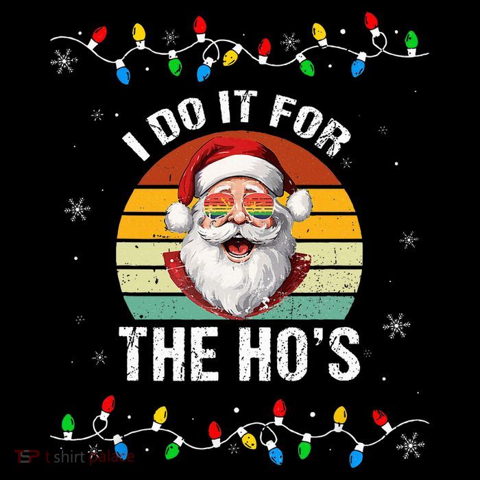 I Do It For The Hos Funny Inappropriate Christmas Santa Face Drawstring Bag
