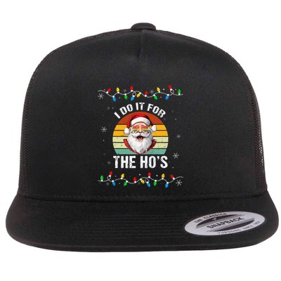 I Do It For The Hos Funny Inappropriate Christmas Santa Face Flatbill Hat