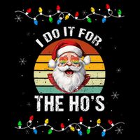 I Do It For The Hos Funny Inappropriate Christmas Santa Face 16 in Basic Backpack