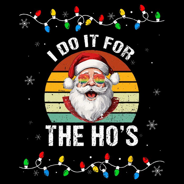 I Do It For The Hos Funny Inappropriate Christmas Santa Face 16 in Basic Backpack