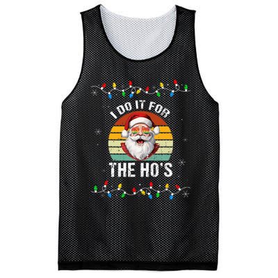 I Do It For The Hos Funny Inappropriate Christmas Santa Face Mesh Reversible Basketball Jersey Tank