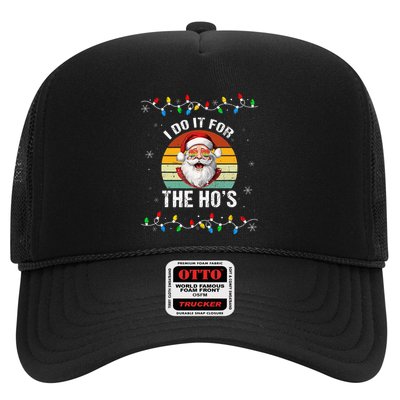 I Do It For The Hos Funny Inappropriate Christmas Santa Face Trucker Hat