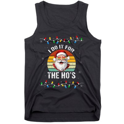 I Do It For The Hos Funny Inappropriate Christmas Santa Face Tank Top