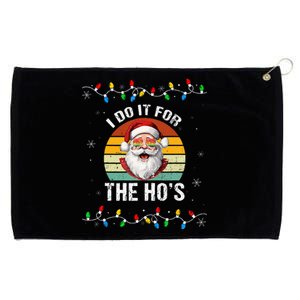 I Do It For The Hos Funny Inappropriate Christmas Santa Face Grommeted Golf Towel