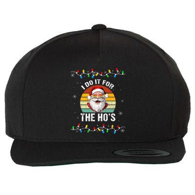 I Do It For The Hos Funny Inappropriate Christmas Santa Face Wool Snapback Cap