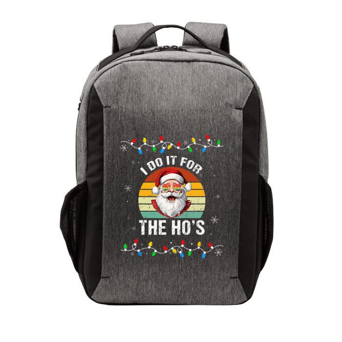 I Do It For The Hos Funny Inappropriate Christmas Santa Face Vector Backpack