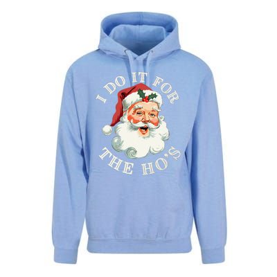 I Do It For The Hos Funny Inappropriate Christmas Santa Face Gift Unisex Surf Hoodie