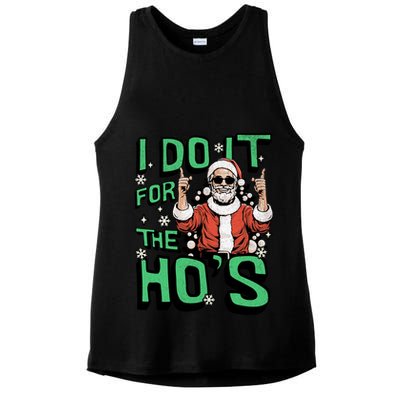 I Do It For The HoS Funny Christmas Santa Claus Ladies PosiCharge Tri-Blend Wicking Tank