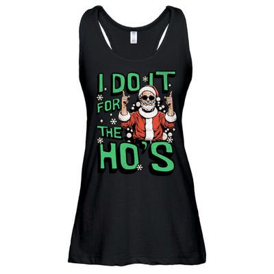 I Do It For The HoS Funny Christmas Santa Claus Ladies Essential Flowy Tank