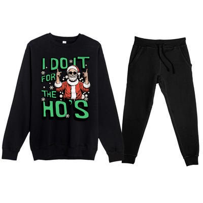 I Do It For The HoS Funny Christmas Santa Claus Premium Crewneck Sweatsuit Set