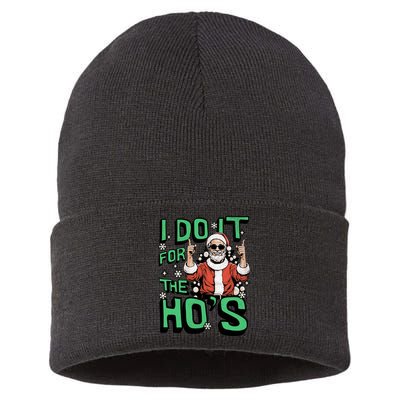 I Do It For The HoS Funny Christmas Santa Claus Sustainable Knit Beanie