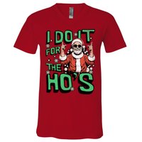 I Do It For The HoS Funny Christmas Santa Claus V-Neck T-Shirt