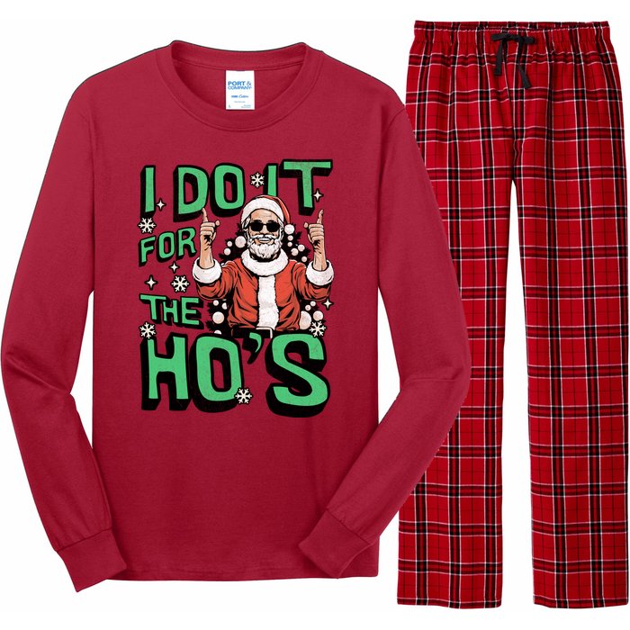 I Do It For The HoS Funny Christmas Santa Claus Long Sleeve Pajama Set