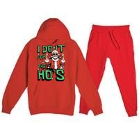 I Do It For The HoS Funny Christmas Santa Claus Premium Hooded Sweatsuit Set