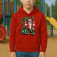 I Do It For The HoS Funny Christmas Santa Claus Kids Hoodie