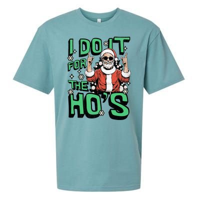 I Do It For The HoS Funny Christmas Santa Claus Sueded Cloud Jersey T-Shirt