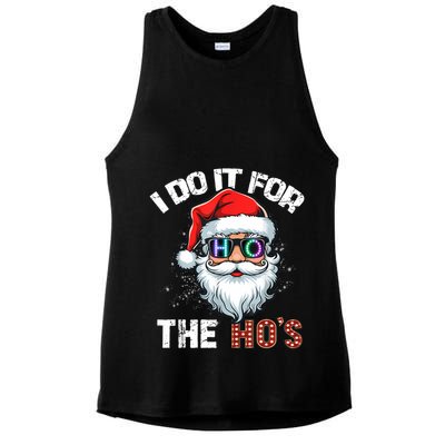 I Do It For The Hos Funny Inappropriate Christmas Santa Led Ladies PosiCharge Tri-Blend Wicking Tank
