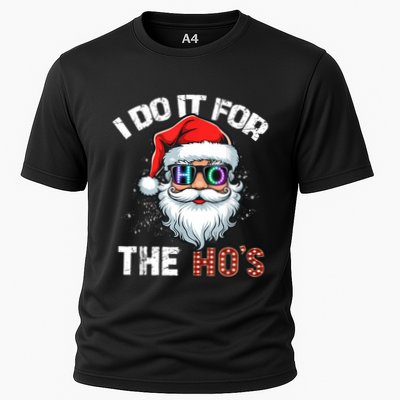 I Do It For The Hos Funny Inappropriate Christmas Santa Led Performance Shirt