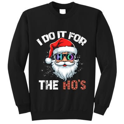 I Do It For The Hos Funny Inappropriate Christmas Santa Led Sweatshirt