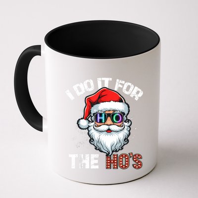 I Do It For The Hos Funny Inappropriate Christmas Santa Led Mug