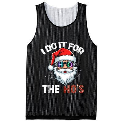 I Do It For The Hos Funny Inappropriate Christmas Santa Led Mesh Reversible Basketball Jersey Tank