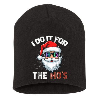 I Do It For The Hos Funny Inappropriate Christmas Santa Led Short Acrylic Beanie