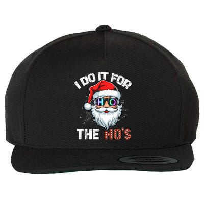 I Do It For The Hos Funny Inappropriate Christmas Santa Led Wool Snapback Cap