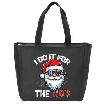 I Do It For The Hos Funny Inappropriate Christmas Santa Led Zip Tote Bag