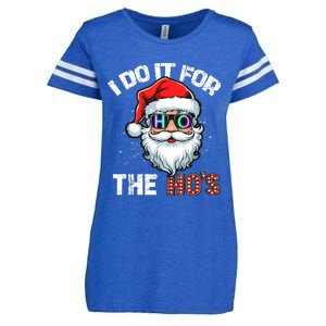 I Do It For The Hos Funny Inappropriate Christmas Santa Led Enza Ladies Jersey Football T-Shirt