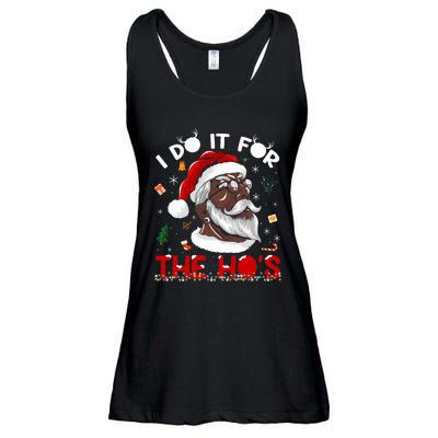 I Do It For The HoS African American Santa Black Xmas Pjs Ladies Essential Flowy Tank