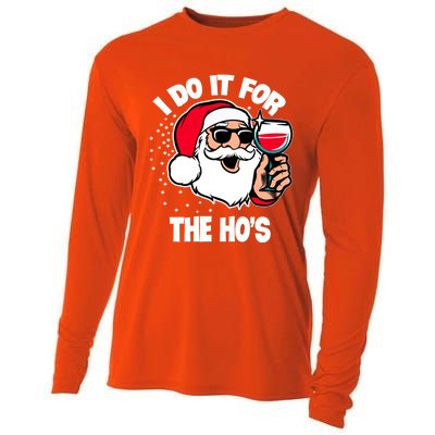 I Do It For The Hos Adult Funny Inappropriate Christmas Gift Cooling Performance Long Sleeve Crew