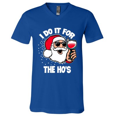 I Do It For The Hos Adult Funny Inappropriate Christmas Gift V-Neck T-Shirt